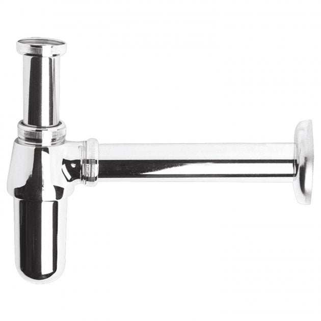Hudson Reed Basin Bottle Wall Mounted Trap with Extension Tube 190mm - Chrome - EA370