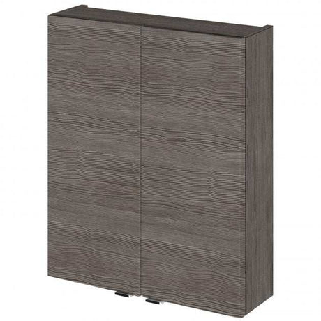 Hudson Reed Fusion modern wall unit in brown grey Avola finish, 500mm wide bathroom storage cabinet