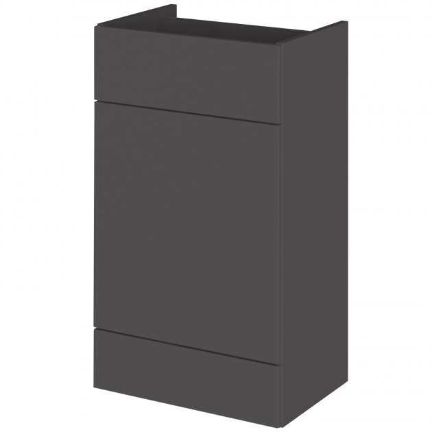 Hudson Reed Fusion modern glossy grey 500mm wide bathroom WC unit with concealed cistern and compact design