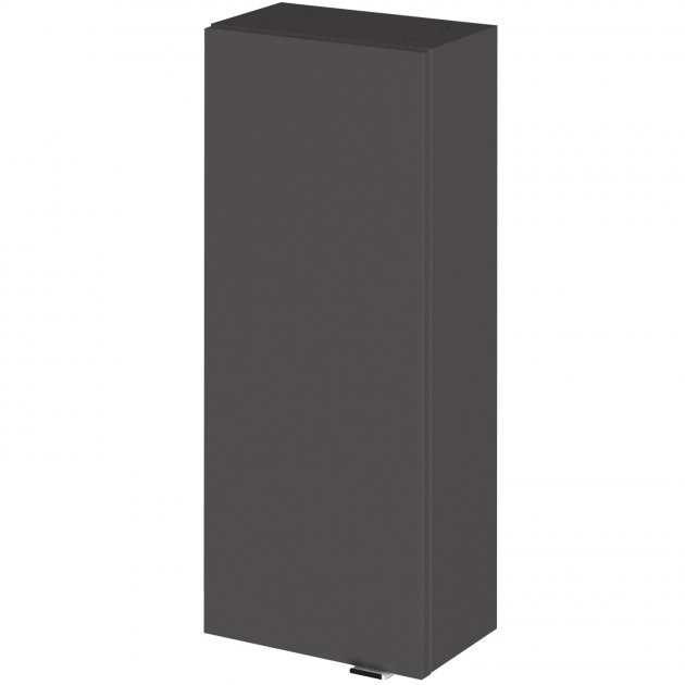 Hudson Reed Fusion modern 300mm wide wall-mounted bathroom storage unit in gloss grey finish