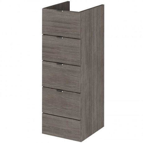 Hudson Reed Fusion modern 300mm wide brown grey Avola finish four-drawer storage unit