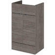 Hudson Reed Fusion modern 500mm wide bathroom vanity unit in brown grey Avola finish with double doors and sleek design