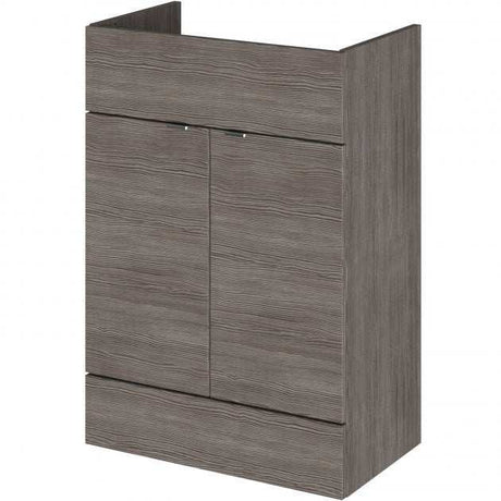 Hudson Reed Fusion modern 600mm wide vanity unit in brown grey Avola finish with minimalist design and storage cabinet