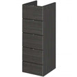 Hudson Reed Fusion modern 300mm wide black bathroom drawer unit with soft close drawers and handleless design