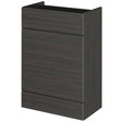 Hudson Reed Fusion modern 600mm wide WC unit in hacienda black finish for bathroom storage and style