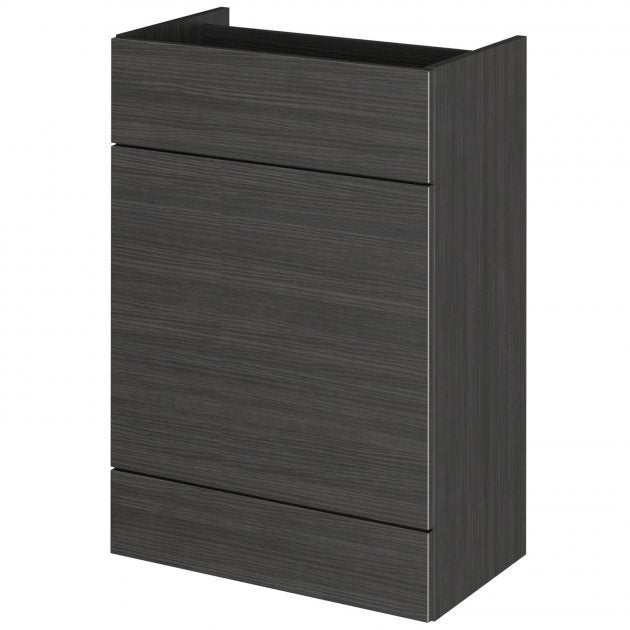 Hudson Reed Fusion modern 600mm wide WC unit in hacienda black finish for bathroom storage and style