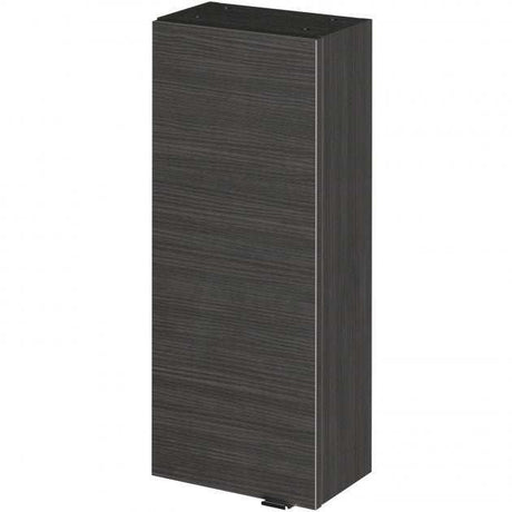 Hudson Reed Fusion modern 300mm wide wall unit in Hacienda Black with glossy finish and soft-closing door