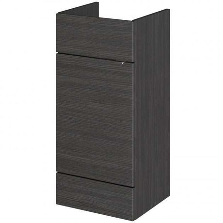 Hudson Reed Fusion modern 400mm wide vanity unit in Hacienda Black finish with moisture-resistant MDF and chrome handles