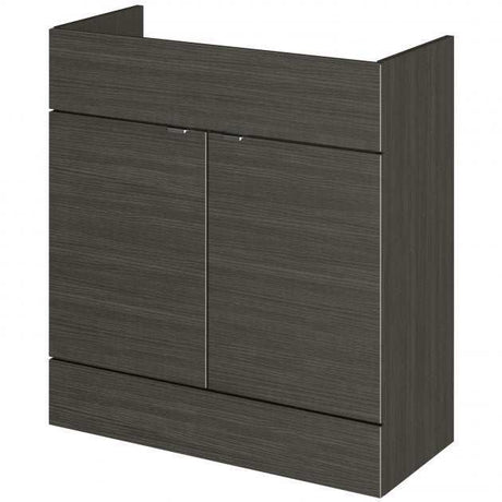 Hudson Reed Modern Fusion Vanity Unit 800mm wide in Hacienda Black with sleek design and ample internal storage.