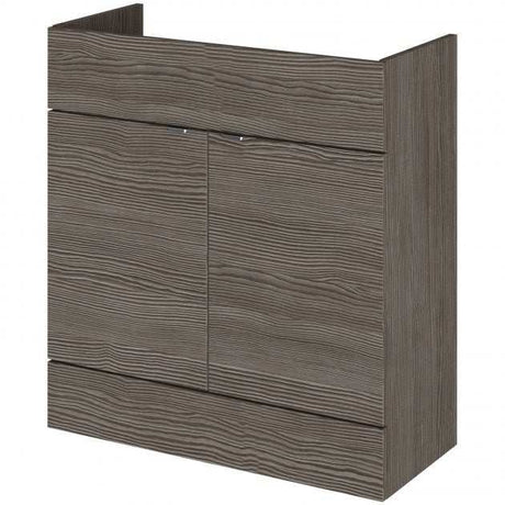 Hudson Reed Fusion modern 800mm bathroom vanity unit in brown grey Avola finish with soft close doors and handleless design