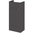 Hudson Reed Fusion modern 400mm wide gloss grey bathroom vanity unit with soft-close doors
