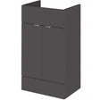 Hudson Reed Fusion modern 500mm wide gloss grey bathroom vanity unit with storage and sleek design