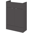 Hudson Reed Fusion modern 600mm wide gloss grey bathroom vanity unit with soft-close doors and ample storage