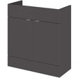 Hudson Reed Fusion modern vanity unit in gloss grey, 800mm wide with soft-close doors and ample storage for bathrooms