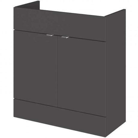 Hudson Reed Fusion modern vanity unit in gloss grey, 800mm wide with soft-close doors and ample storage for bathrooms