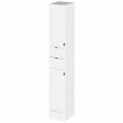 Hudson Reed Fusion modern tall bathroom tower unit in gloss white with 300mm width and multiple storage compartments