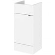 Hudson Reed Fusion modern floor vanity unit 400mm wide in gloss white with compact design and storage cabinet