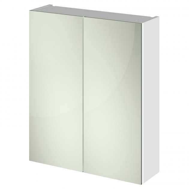 Hudson Reed Fusion 2-Doors Mirror Unit (50/50) 600mm Wide - Gloss White - OFF117
