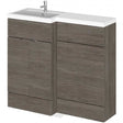 Hudson Reed Fusion LH 2-doors combination bathroom unit with basin and WC in brown grey Avola finish