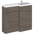 Hudson Reed Fusion RH 2-door combination bathroom unit with 500mm WC, 1000mm wide, Brown Grey Avola finish