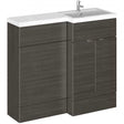 Hudson Reed Fusion floor standing combination bathroom unit with hacienda black finish and integrated sink vanity, 1000mm wide