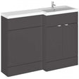 Hudson Reed Fusion modern 600mm WC unit with 1200mm gloss grey combination bathroom cabinet and sink.