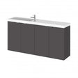 Hudson Reed Fusion Modern Compact glossy grey bathroom combination unit with integrated sink and storage cabinet