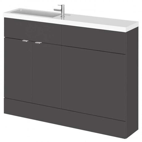 Hudson Reed Fusion Modern 600mm gloss grey compact WC unit with integrated basin and storage