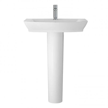 Hudson Reed Maya 1 Tap Hole Basin with Full Pedestal 550mm Wide - Whit