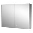 Hudson Reed Leda 2-Doors Bathroom Mirror Cabinet 600mm High x 800mm Wide - Silver - LQ094