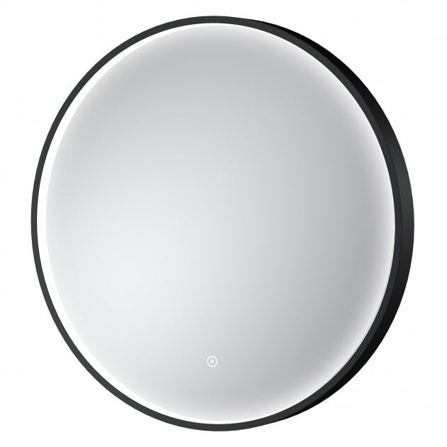 Hudson Reed Mensa Framed Bathroom Mirror with Touch Sensor 600mm Diameter - Black - LQ741 - TAP 'N' SHOWER