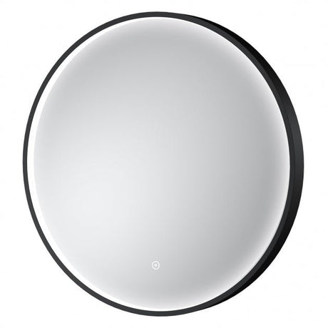 Hudson Reed Mensa Framed Bathroom Mirror with Touch Sensor 600mm Diameter - Black - LQ741 - TAP 'N' SHOWER