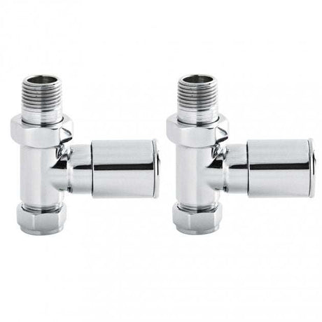 Hudson Reed Modern Straight Manual Radiator Valves Pair - Chrome - RV001