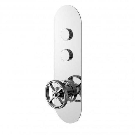 Hudson Reed Industrial dual outlet push button shower valve with chrome finish and modern design
