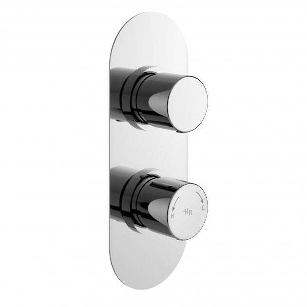 Hudson Reed Round Dual Handle concealed shower valve in chrome with dual temperature and flow controls