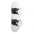 Hudson Reed Round Dual Handle concealed chrome shower valve with diverter and thermostatic control