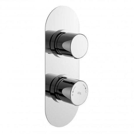 Hudson Reed Round Dual Handle concealed chrome shower valve with diverter and thermostatic control