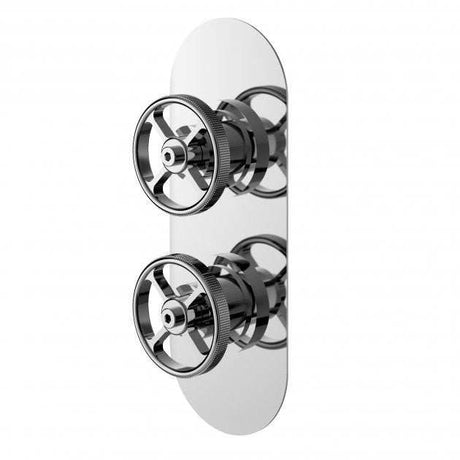 Hudson Reed Dual Handle chrome concealed industrial shower valve with dual control knobs