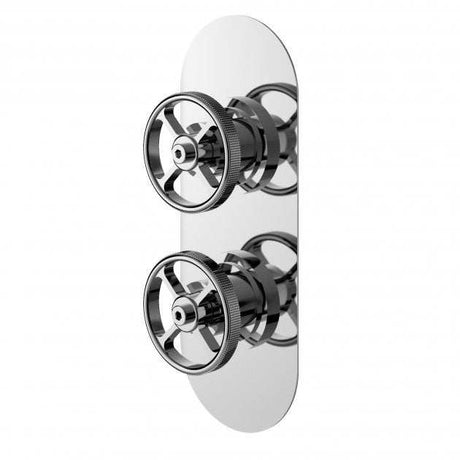 Hudson Reed Industrial dual handle concealed shower valve with diverter in chrome finish