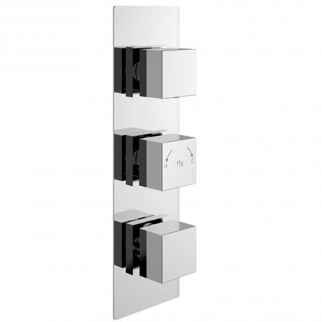 Hudson Reed Square triple handle concealed shower valve with chrome finish and diverter