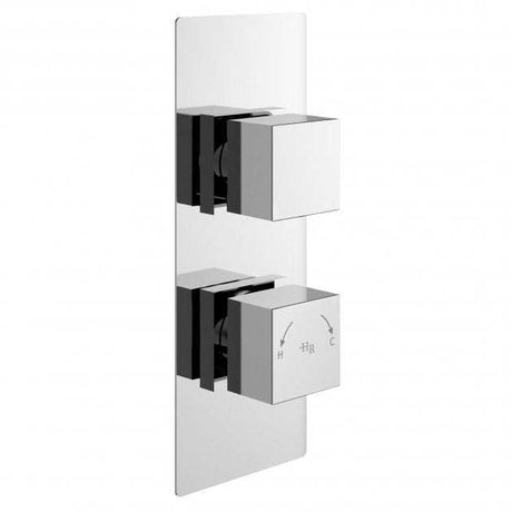 Hudson Reed chrome dual handle square concealed shower valve with thermostatic control and anti-scald safety features