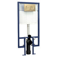 Hudson Reed Wall Hung Toilet Frame with Dual Flush Concealed Cistern Square Plate - Brushed Brass - XTY809S - TAP 'N' SHOWER