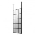 Hudson Reed Ceiling Post Frame Effect wet room screen 700mm wide with 8mm toughened glass and black grid design