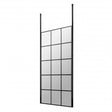 Hudson Reed Ceiling Post Frame Effect Wet Room Screen 800mm wide with 8mm clear glass and black grid frame design