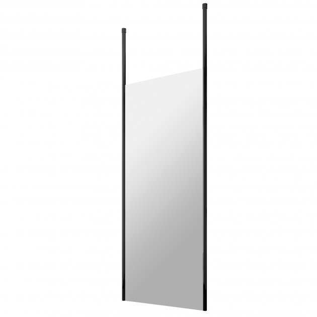 Hudson Reed Ceiling Post wet room screen 700mm wide with 8mm tempered glass and sleek black frame.