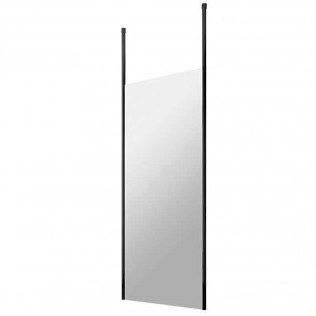 Hudson Reed Ceiling Post wet room screen 700mm wide with 8mm tempered glass and sleek black frame.