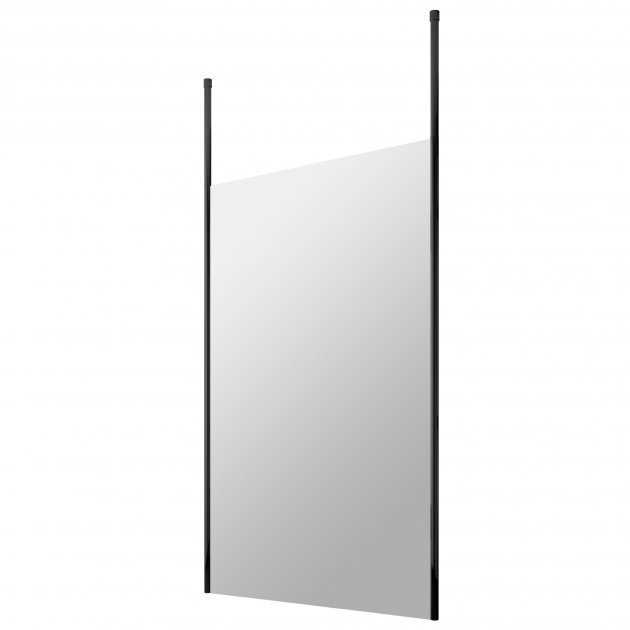 Hudson Reed Ceiling Post wet room screen with 1200mm wide 8mm toughened glass and black frame