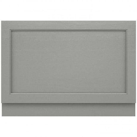 Hudson Reed Old London traditional bath end panel in storm grey, 560mm high by 730mm wide with classic British design.