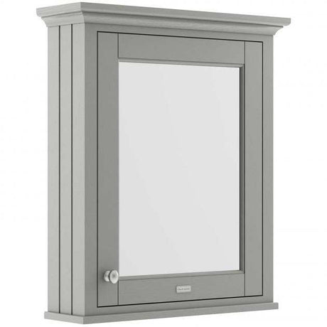 Hudson Reed Old London traditional bathroom cabinet 650mm wide in storm grey with mirrored door and adjustable shelf