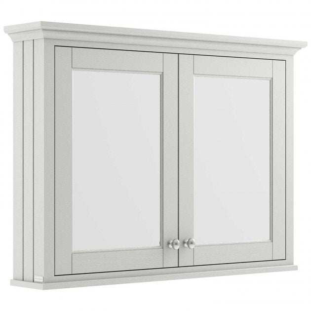 Hudson Reed Old London traditional mirrored bathroom cabinet in timeless sand with 1050mm width and vintage design